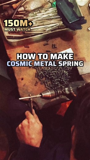 Crafting Cosmic Metal Spring...! #springmaking #wireworks #drillingtools #automobile #machine #fyp