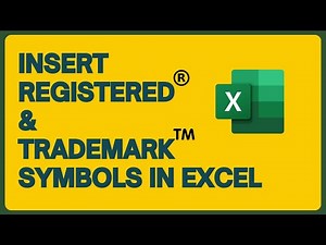 How to insert the Registered and Trademark Symbols in Excel