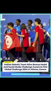 #HaitianExcellence 🇭🇹 The #Haitian robotics team significantly impacted the #FirstGlobal Challenge 2024 held in #AthensGreece from September 26 to 29. The team competed against 194 countries and focused on an innovative project to combat famine by transforming leaves into proteins to create a Leaf Protein Concentrate. This initiative directly aligned with the competition’s theme, “Feeding the Future,” and showcased the potential of technology in addressing global food challenges.⁠ ⁠ Guided by 