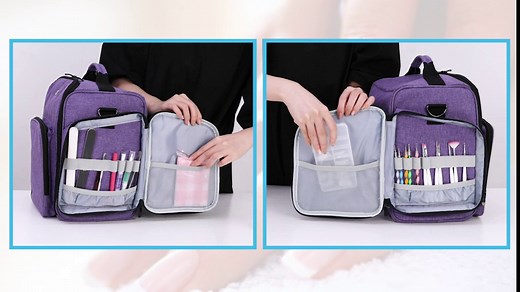 BAFASO Nail Polish Organizer Holds 72 Bottles (15ml - 0.5 fl.oz), Large Nail Polish Case with 3 Removable Pouches and Multiple Storage Sections (Patented Design), Gray
