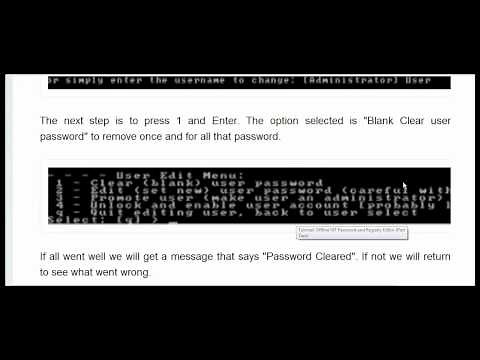 Tutorial: Offline NT Password and Registry Editor (Part Two)