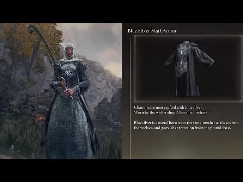 Elden Ring Blue Silver Mail Full Armor Set Drop Location and Showcase