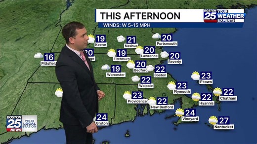 Boston 25 weather: Early Tuesday afternoon forecast