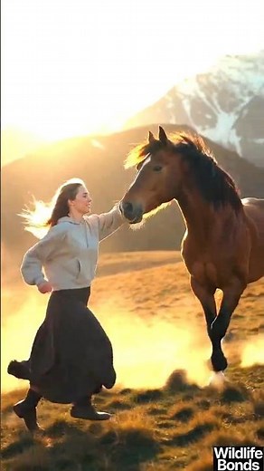 Emotional Horse & Woman Moment in the Mountains | Cinematic 4K Wildlife Scene