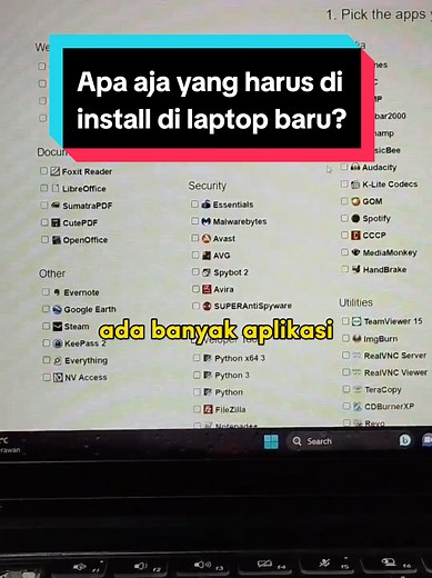 Aplikasi Penting untuk Laptop Baru