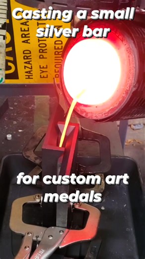 190K views · 469 reactions | Too hot to handle! I am casting fine silver into a book mold, giving me a small ingot of silver to roll, blank, rim, and strike into custom art bars and collectibles. #silver #casting #smallbusiness | Gallery Mint Landis Ron | Facebook