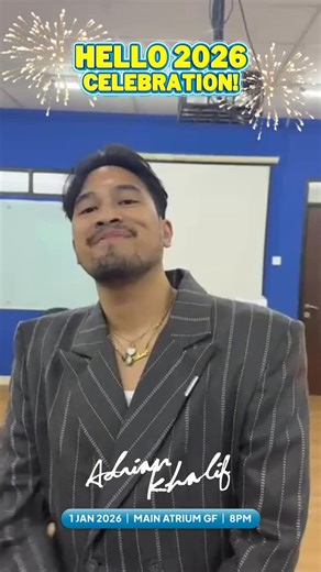 ÆON MALL Tanjung Barat on Instagram: "Rayain hari pertama 2026 bareng @adriankhalif di AEON MALL Tanjung Barat! 📆 1 Januari 2026 ⏰ Mulai pukul 20.00 WIB 📍 Main Atrium, GF - AEON MALL Tanjung Barat 💰 FREE ENTRY! Jangan sampai ketinggalan ya! #Hello2026Celebration #SpecialPerformance #ArtistPerformance #AdrianKhalif #AEONMALLTanjungBarat"