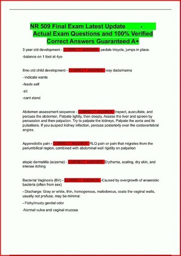Nr 509 Final Exam Latest Update Actual Exam Questions And 10 video