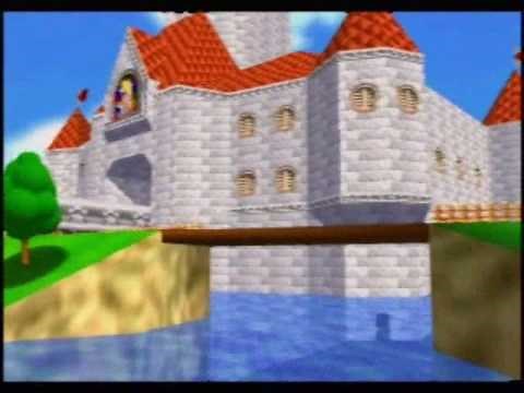 スーパーマリオ６４ 【裏技】 自力で城の屋根に上がる