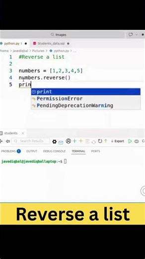 How do I reverse a list? #programmingtutorial