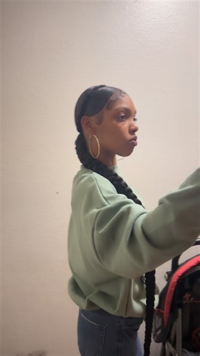 @herbraidedstylez_ on Instagram: "🤩🤩 okay length #2braids #clientview #vegasbraids #braidideas #feedinbraid"