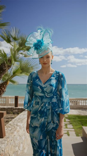 Plus size teal blue floaty dress Rosa Clara 9ge1