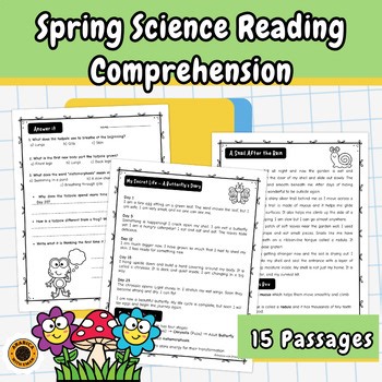 Spring Reading Comprehension Passages | Nonfiction Science | Grade 3-4 | No Prep