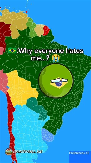 Real friends of Brazil 🇧🇷 😢❤#shorts #countryballs #brazil