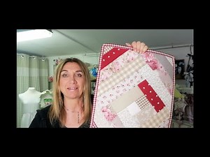 258🎀Tappetino patchwork " log cabin" FACILE