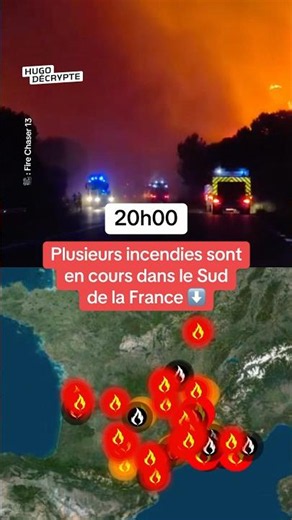 Plusieurs incendies en cours dans le Sud de la France ce jeudi ➡️