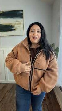Sherpa jacket try on #amazonfinds #midsizefashion