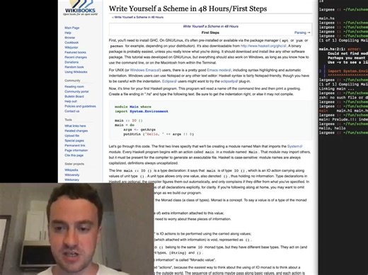 scheme in haskell (noob lessons!) Part1 | George Hotz