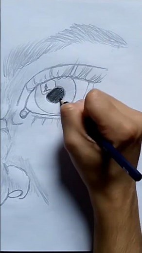 👁️ Emotional Pencil Drawing of Loneliness and Tears ✍️💧 | Eye Sketch Art 🎨🖤