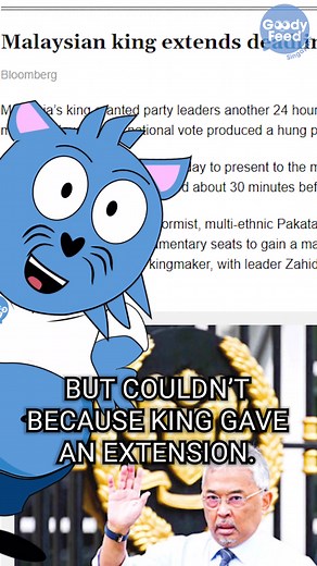 Blue Cartoon Cat Discusses Polling and GST Debate