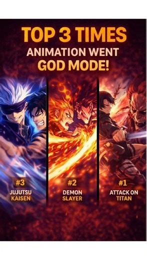 Top 3 Moments When Animation Went GOD MODE!🤯 #anime #animefacts #demonslayer #rengoku #gojo #otaku