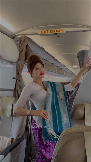 Beautiful Flight Attendant Photo on the plane before boarding