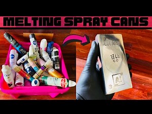 Spray Can Melting - Perfect Bar Trash To Treasure - ASMR Metal Melting - Nordic Gold - BigStackD
