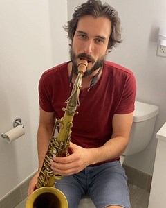 8.9K views · 47 shares | When I’m on tour I’m able to post videos from lots of different locations but now that I’m at home I have to get creative. What do you think - new series called Toilet Tunes? Anyway, here’s an Instagram request from @justinmendez9110 the other day. Who knows this one? Mouthpiece feels great in the bathroom  Coupon code CHADXSYOS for $10 off my signature piece at https://www.syos.co/en/artists/chad-lefkowitz-brown | Chad LB | Facebook