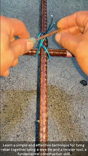 The process of tying rebar with a wire twister