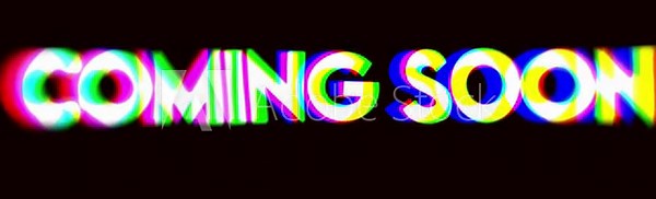 Coming soon Text banner intro outro Motion animation with glow effects Glitch Text Abstract Digital Effect title reveal
