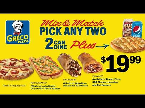 🍕✨ Mix, Match, and Munch – 2 CAN DINE at Greco Pizza!✨🍕