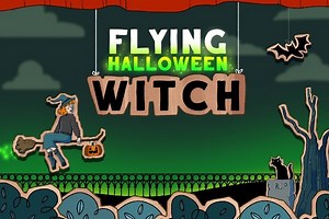 Flying Halloween Witch
