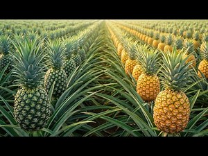 HOW GIANT PINEAPPLES ARE GROWN | From Green to Golden Pineapple Farm