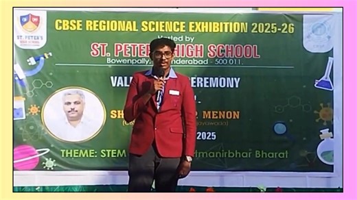 Proud Moments at the CBSE Regional Science Exhibition 2025–26! “Innovation is the bridge between imagination and a self-reliant future.” With the vision of STEM for Viksit and Atmanirbhar Bharat, our young innovators showcased their brilliance at the CBSE Regional Science Exhibition 2025–26, held on 6th and 7th November 2025. Master M. Ruthvik Reddy of Grade X and Master Challa Harshith of Grade IX presented their project “WattWay” under the sub-theme Emerging Technologies (Category II). Their i
