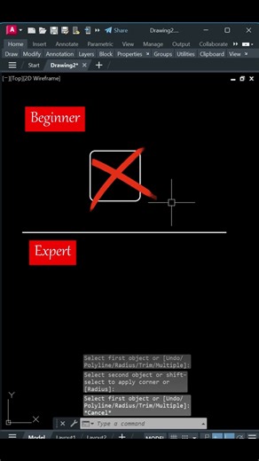AutoCAD Fillet: Beginner vs Expert | Must-Know Trick #shots