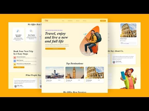 Responsive Travel Website Design Using HTML, CSS & JavaScript || Free Source Code