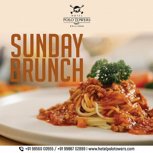 Sundays are a little brighter with a lip-smacking brunch on the table! Come over to Sky Grill of Hotel Polo Towers, Shillong & indulge in our sumptuous Sunday Brunch. Looking Forward To Serve You Soon. For reservations, call - 91 98560 00555 / 91 99867 02889 #HotelPoloTowersShillong #SundayBrunch | Polo Towers Shillong