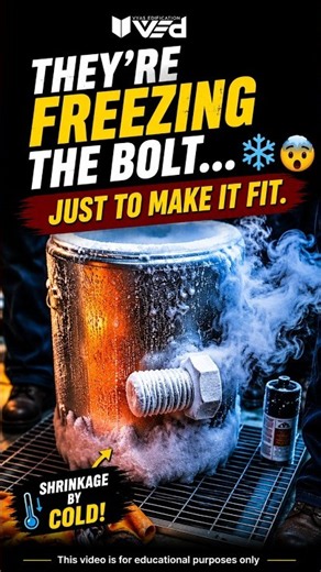 They're Freezing The Bolt… Just To Make It Fit! ❄️🤯 | Thermal Contraction Explained #shorts