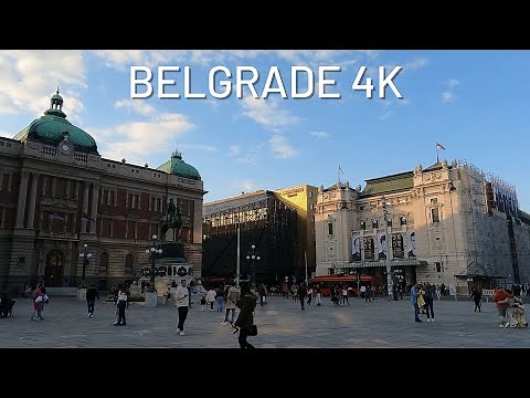 Belgrade, Serbia 4K - Walking Tour of City Center of Belgrade
