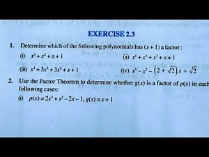 Class 9th maths l Exercise 2.3 l Chapter 2 l Polynomials l Ncert l Solution l one shot l carb Academ