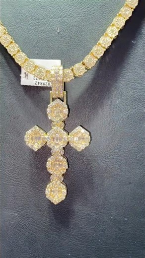 I CANT BELIEVE @KaliMuscle NEW DIAMOND TENNIS CHAIN WITH BAGUETTE & ROUND DIAMOND CHARM #fyp