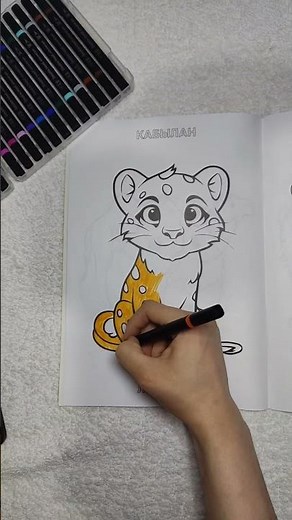 Colouring a Leopard | Relaxing Art for kids ‪@leopardsfamiliaembrazil6345‬ ‪@LeonPicaron‬