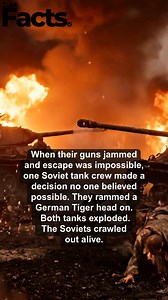 On the Eastern Front, 1943, a Soviet T-34 faced a German Tiger at point-blank range. With no shells left, the crew rammed the Tiger full speed. The explosion destroyed both tanks but the Soviets survived and captured the German crew. | The War Room