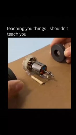 Cosmic.Know on Instagram: "Generating electricity with magnets and a small motor is really just physics working in reverse. When a motor spins normally, electricity turns into motion — but if you spin it yourself using movement and magnets, that motion gets converted back into electrical energy. The key idea is electromagnetic induction. As magnets move past coils inside the motor, they disturb the magnetic field, which pushes electrons through the wire and creates a current. Faster movement mea