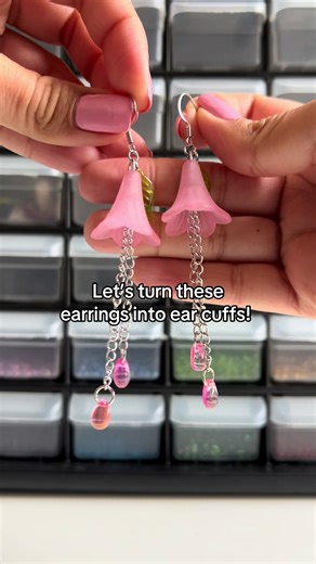 The ear cuffs turned out soooooo adorable!!! 🌸🩷 #handmade #earcuffs #earrings #jewelry #beadedjewelry