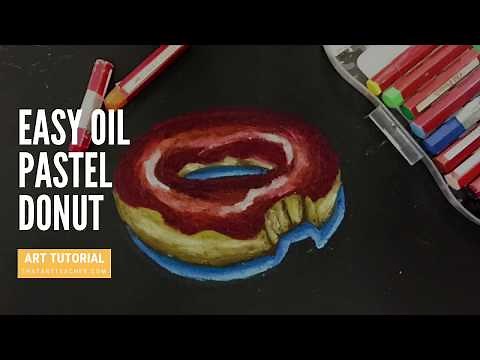 How to Draw a Realistic Donut with Oil Pastels | Easy Donut Tutorial