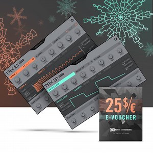 Happy Holidays! Unwrap two free VST, plus a 25€/$ e-voucher with the code HOLIDAYS2018. | Native Instruments