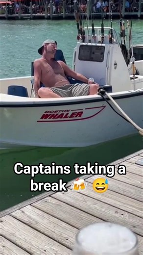 Captain taking a much needed break 😅 #boat #fishing #shorts #ocean #florida