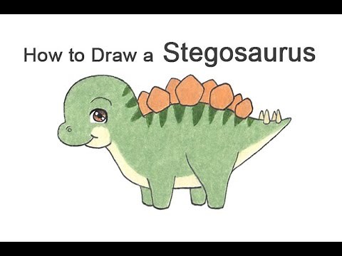 How to draw a Stegosaurus (Cartoon)