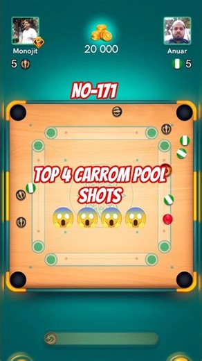 Carrom pool best gameplay | Carrom top four shots don't miss the end | Carrom shorts video